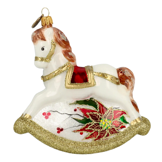 Konik Na Biegunach Szklana Ozdoba Choinkowa Bombka