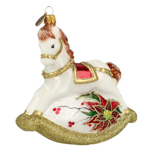 Konik Na Biegunach Szklana Ozdoba Choinkowa Bombka