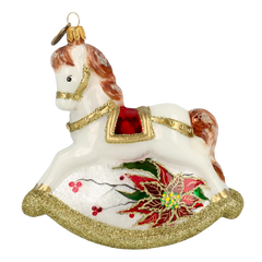 Ivory & Poinsettia Rocking Horse