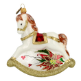 Load image into Gallery viewer, Golden Rocking Horse Tree Handmade Glass Christmas ornament 2021-062
