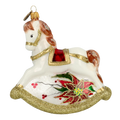 Stately Poinsettia Steed | Hand-Painted Glass Ornament | Blubom 2021-062