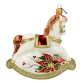 Load image into Gallery viewer, Golden Rocking Horse Tree Handmade Glass Christmas ornament 2021-062
