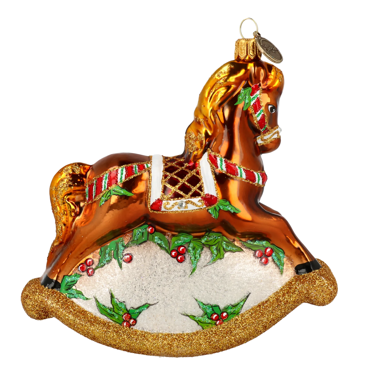 Gallant Amber Steed | Hand-Painted Glass Ornament | Blubom 2021-063