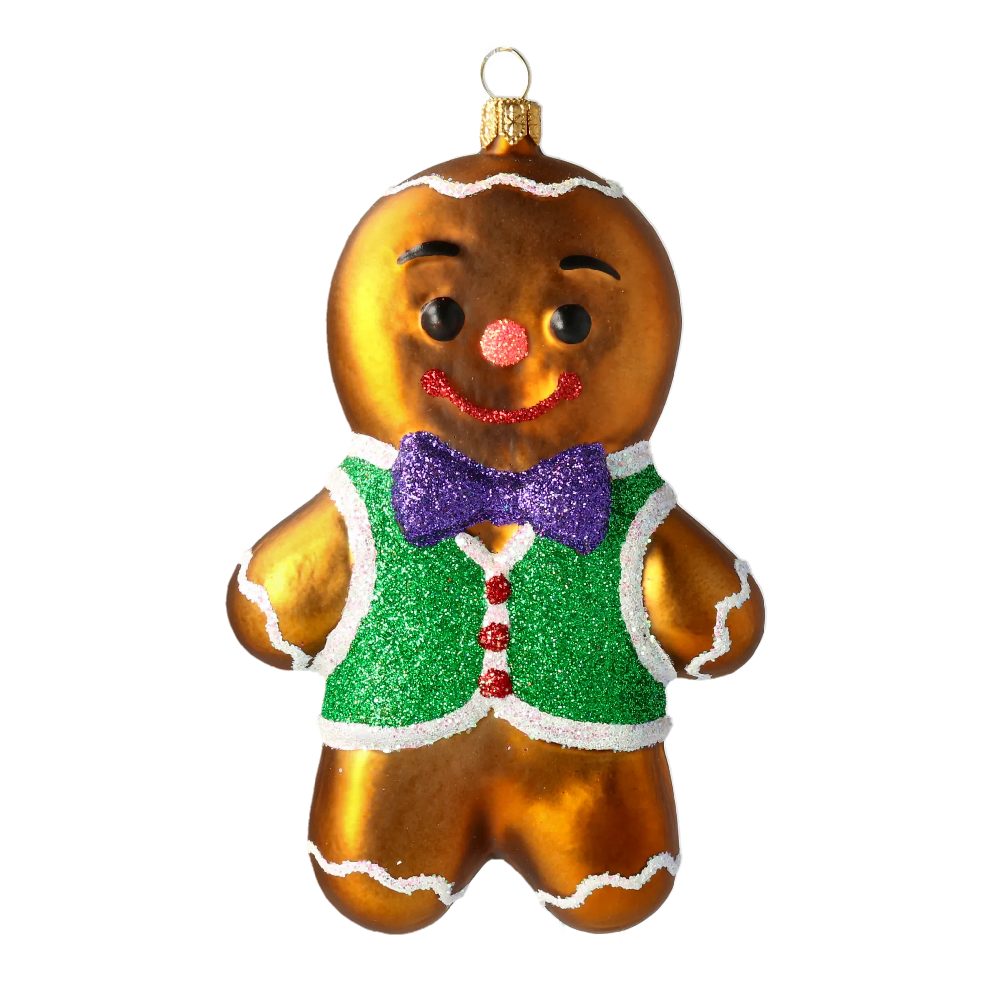 Gingerbread - Cake Sweetener. Handmade Glass Christmas ornament. 2021-073