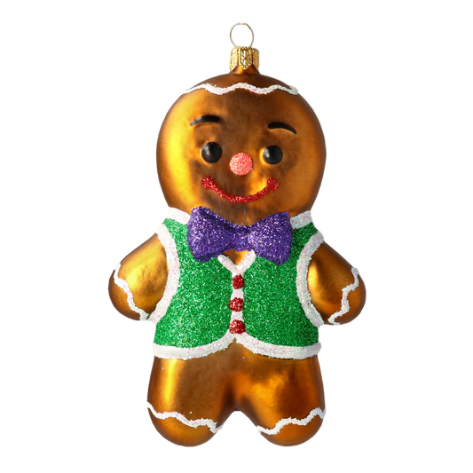 Gingerbread - Cake Sweetener. Handmade Glass Christmas ornament. 2021-073