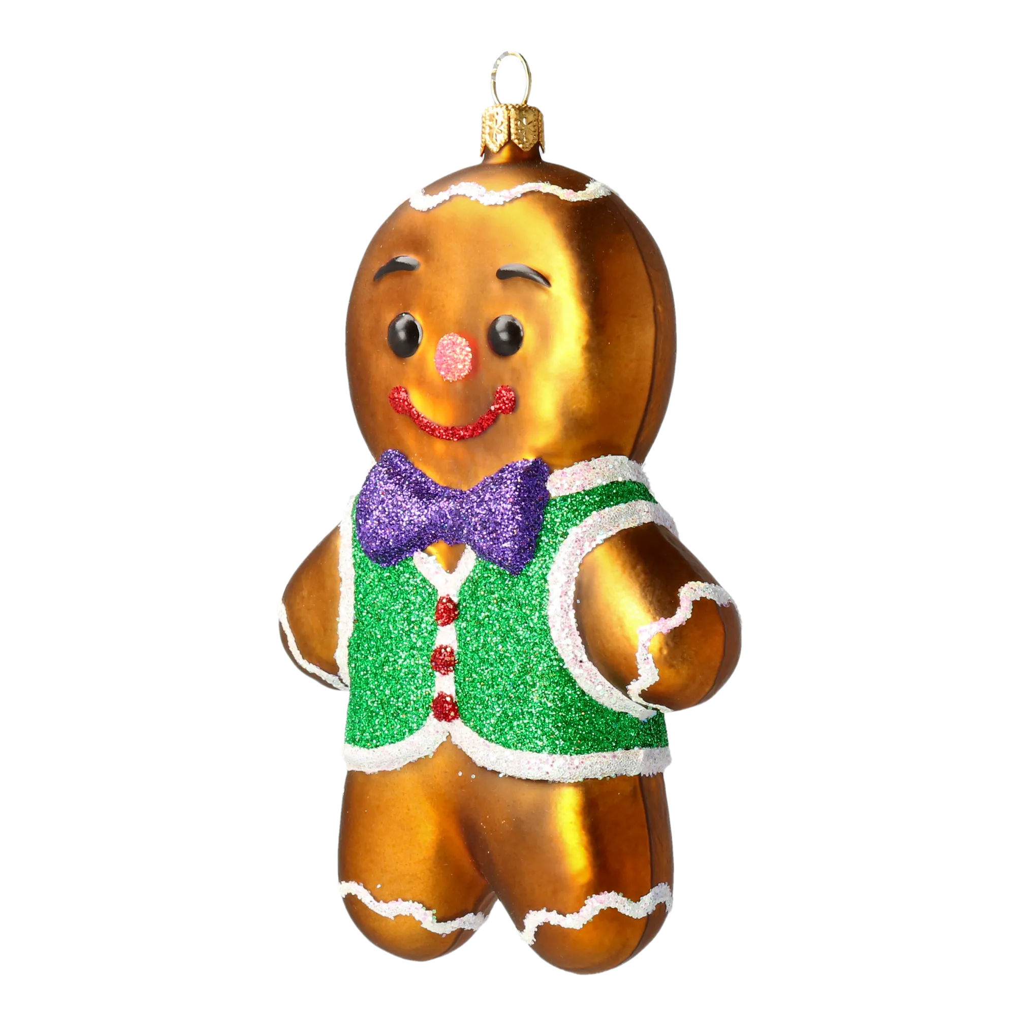 Gingerbread - Cake Sweetener. Handmade Glass Christmas ornament. 2021-073