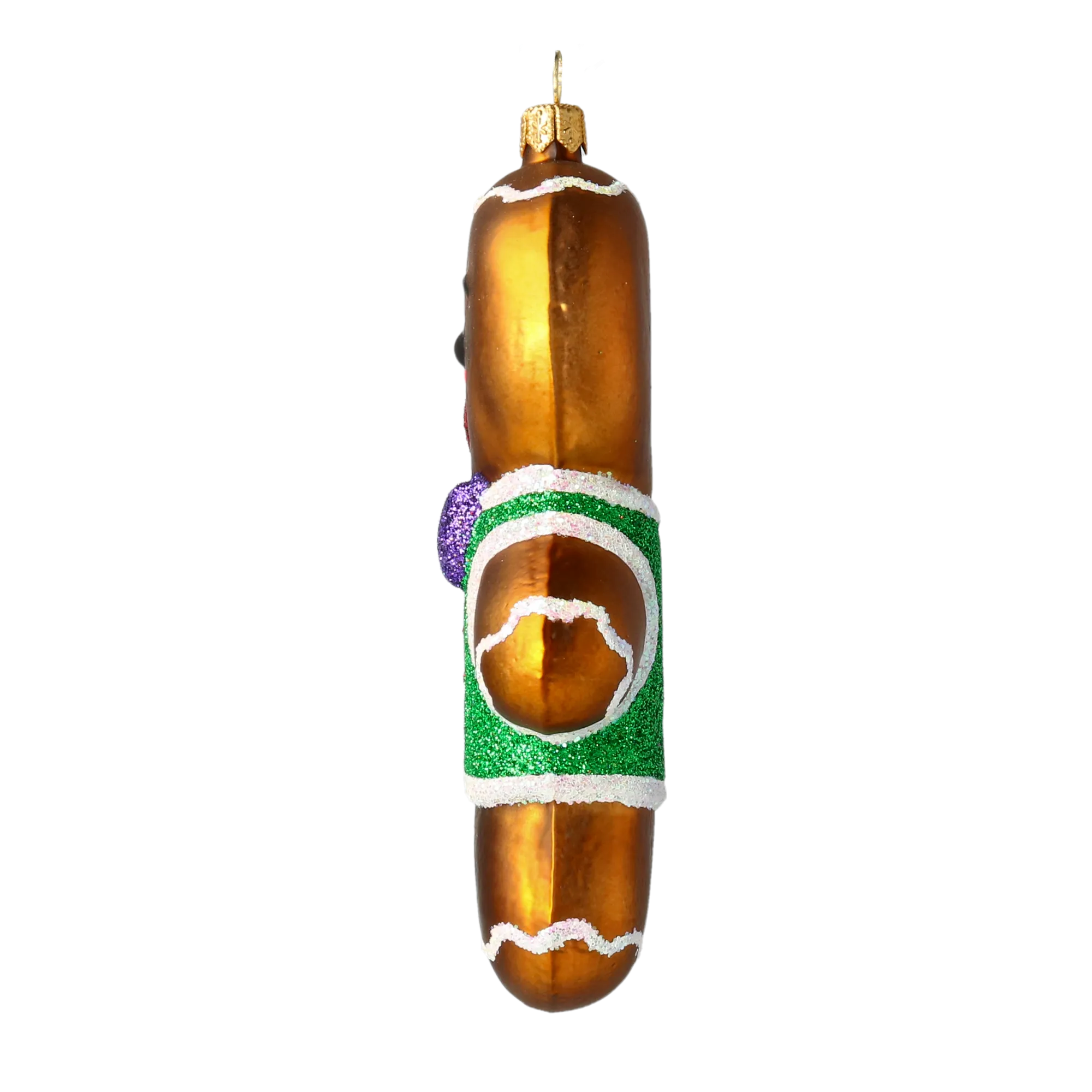 Gingerbread - Cake Sweetener. Handmade Glass Christmas ornament. 2021-073