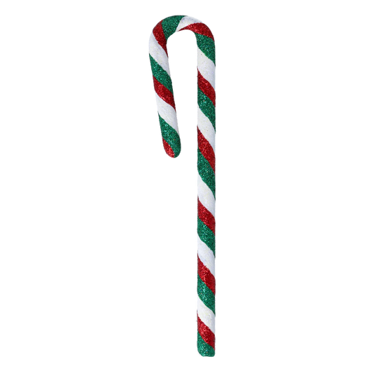 Sparkling Crimson and Emerald Cane Premium christmas glass ornament 2021-074