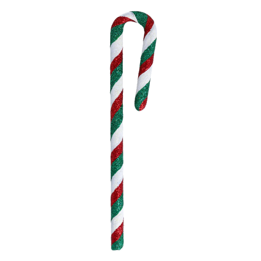 Sparkling Crimson and Emerald Cane Premium christmas glass ornament 2021-074