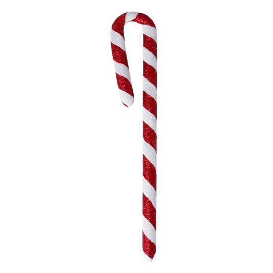 Ruby Red Candy Cane Premium christmas glass ornament 2021-076