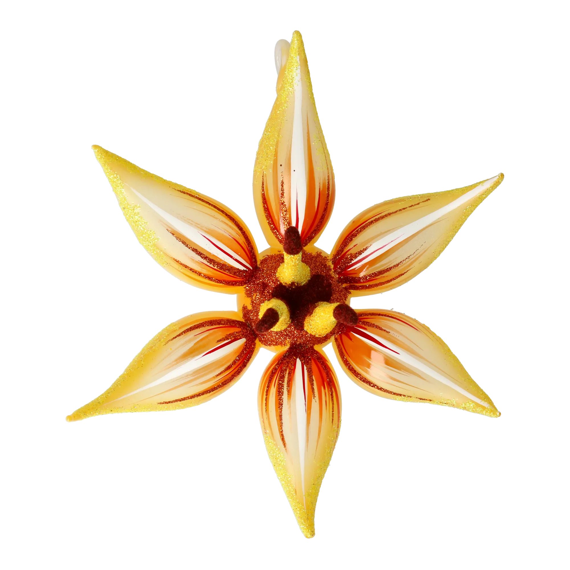 Radiant Amber Lily Premium christmas glass ornament 2021-085