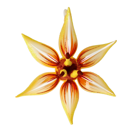 Saffron Solar Zenith | Hand-Painted Glass Ornament | Blubom 2021-085