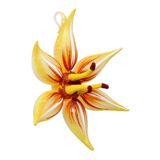 Radiant Amber Lily Premium christmas glass ornament 2021-085