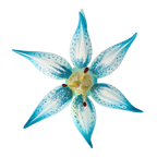 Azure Frost Blossom | Hand-Painted Glass Ornament | Blubom 2021-087