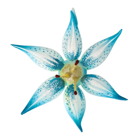 Azure Starlight Lily Premium christmas glass ornament 2021-087