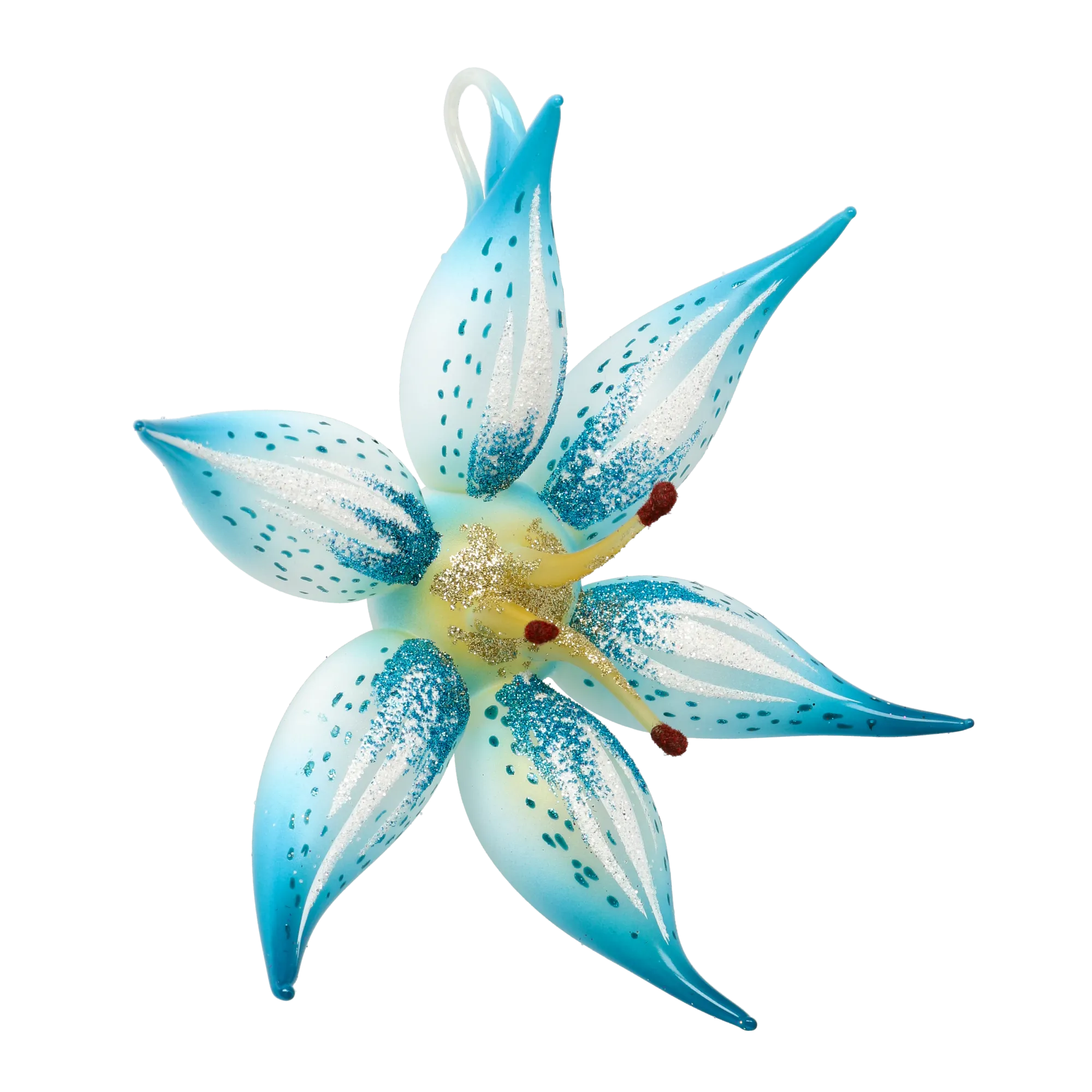 Azure Starlight Lily Premium christmas glass ornament 2021-087