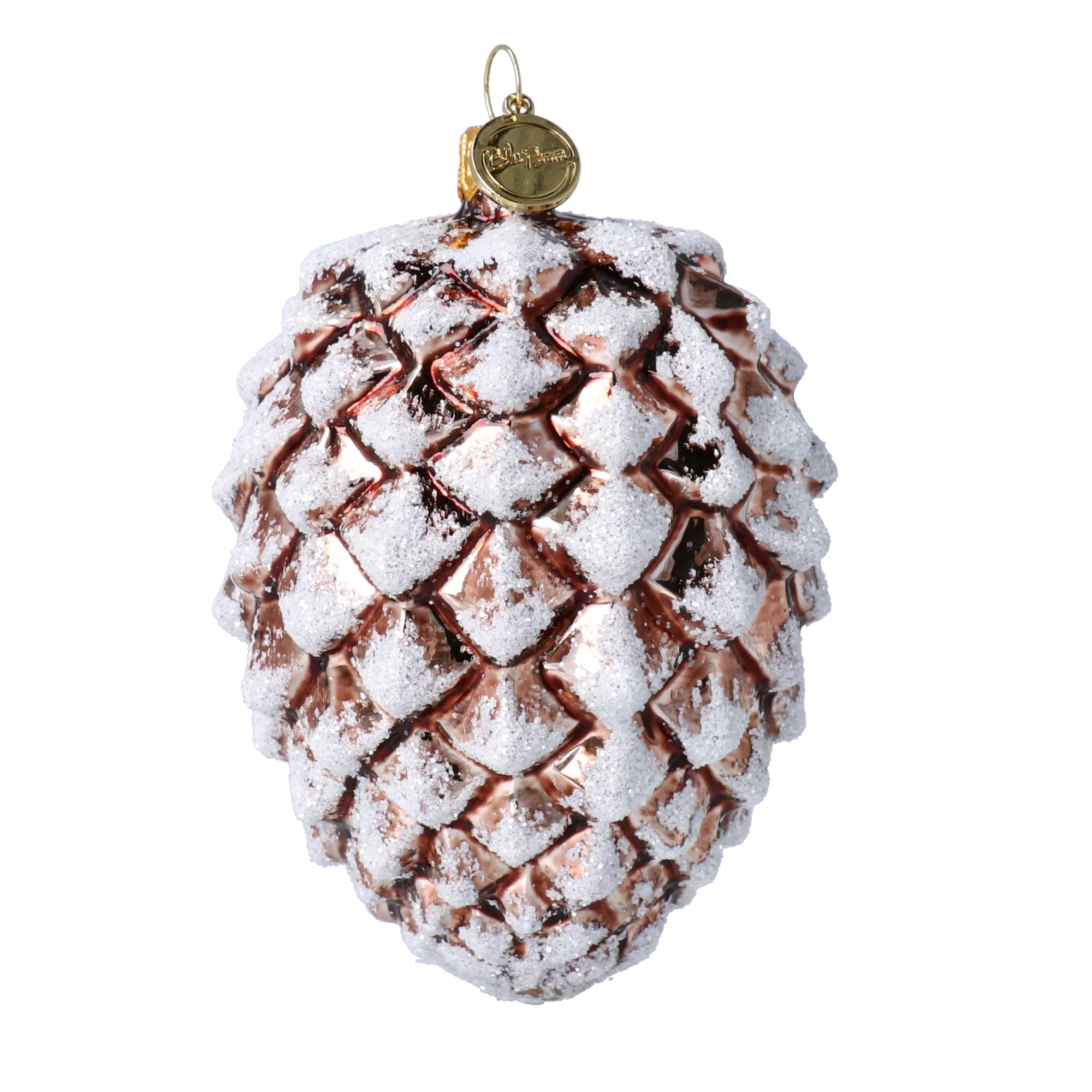 Winter Cone. Handmade Glass Christmas ornament. 2021-108