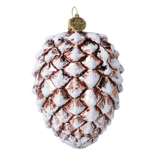 Winter Cone. Handmade Glass Christmas ornament. 2021-108