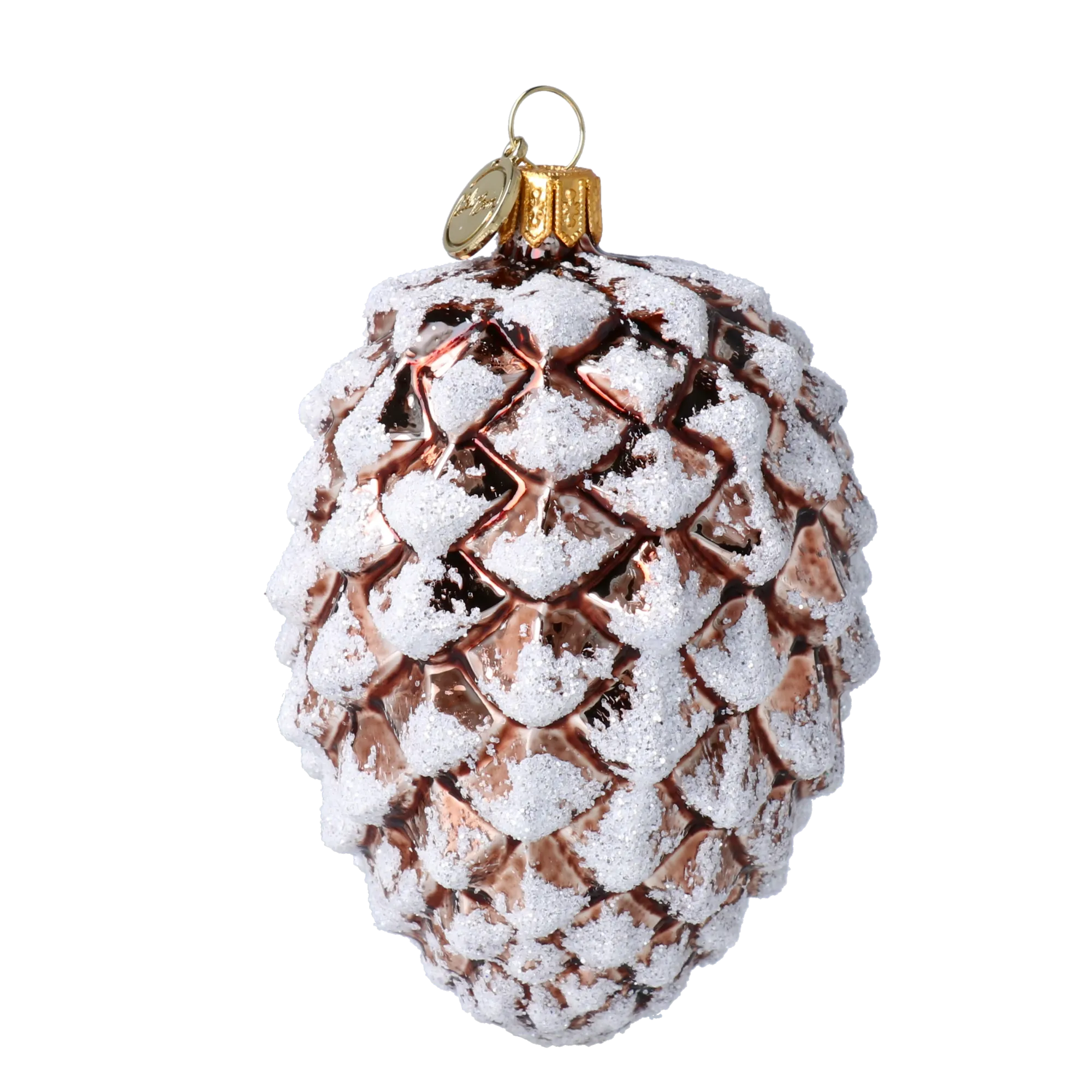 Winter Cone. Handmade Glass Christmas ornament. 2021-108