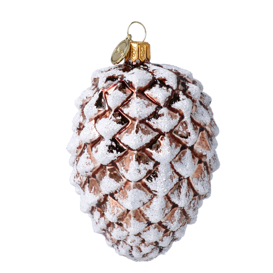 Winter Cone. Handmade Glass Christmas ornament. 2021-108