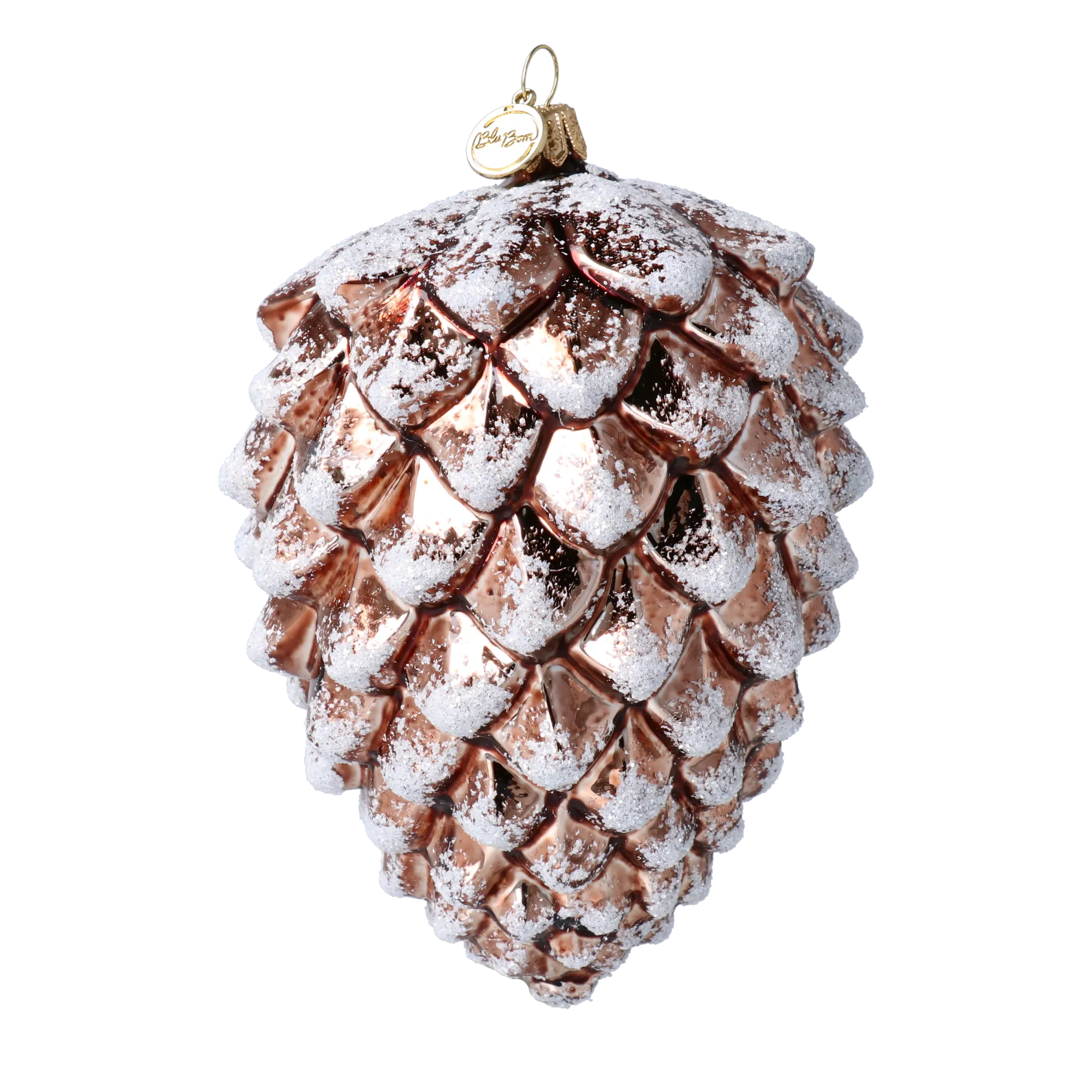 Royal cone of the Winter Forest. Handmade Glass Christmas ornament. 2021-109