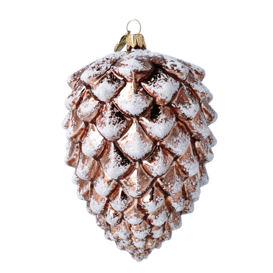 Royal cone of the Winter Forest. Handmade Glass Christmas ornament. 2021-109