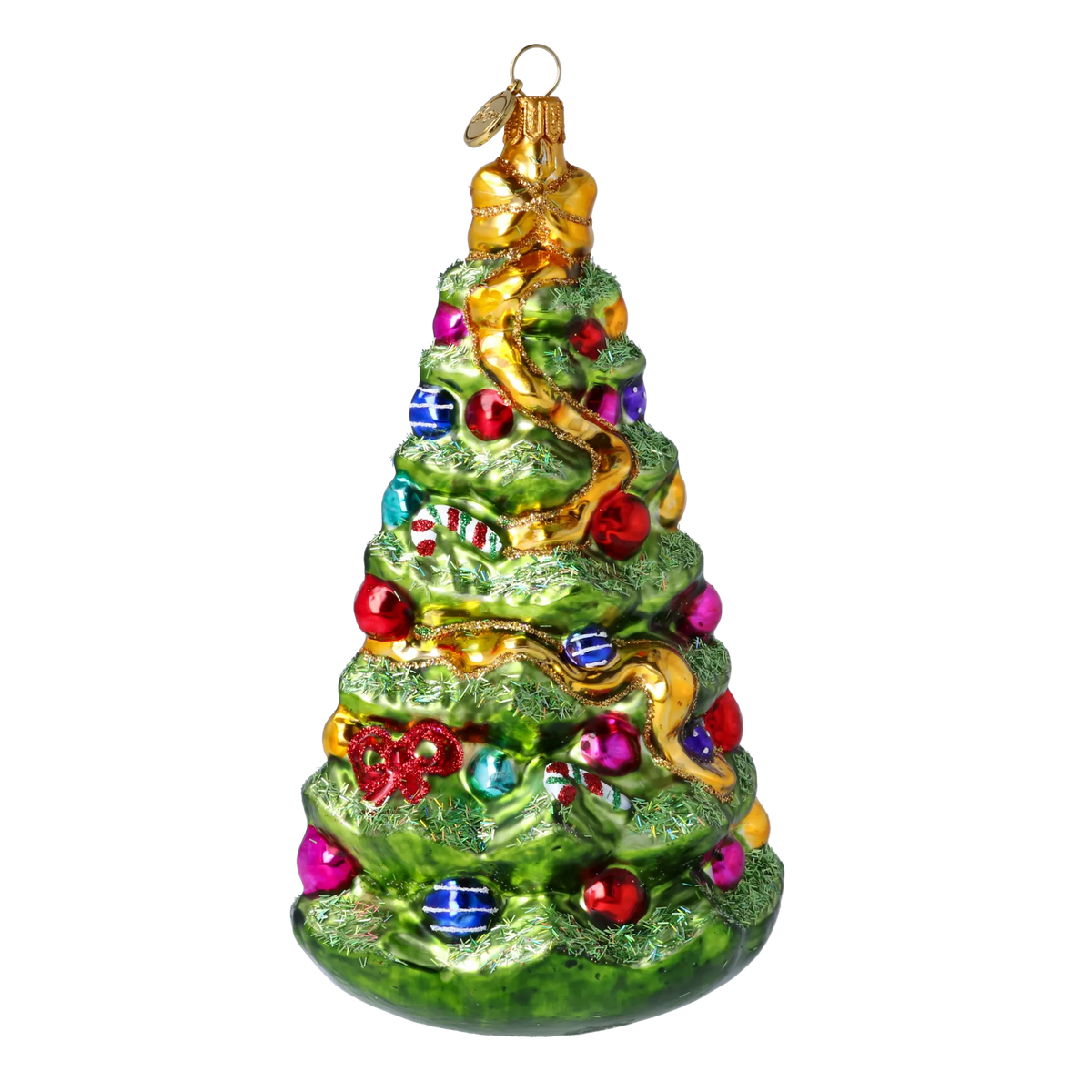 Verdant Jubilee Pine | Hand-Painted Glass Ornament | Blubom 2021-129