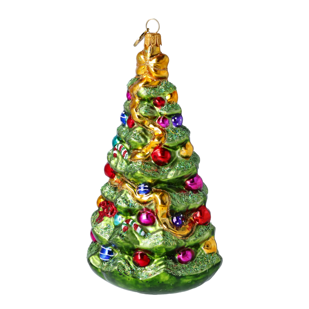 Verdant Jubilee Pine | Hand-Painted Glass Ornament | Blubom 2021-129