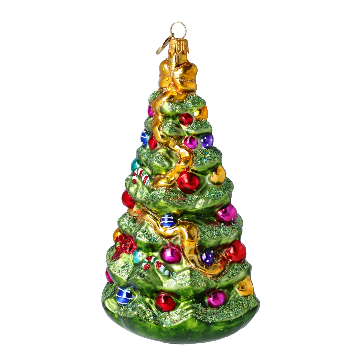 Verdant Jubilee Pine | Hand-Painted Glass Ornament | Blubom 2021-129