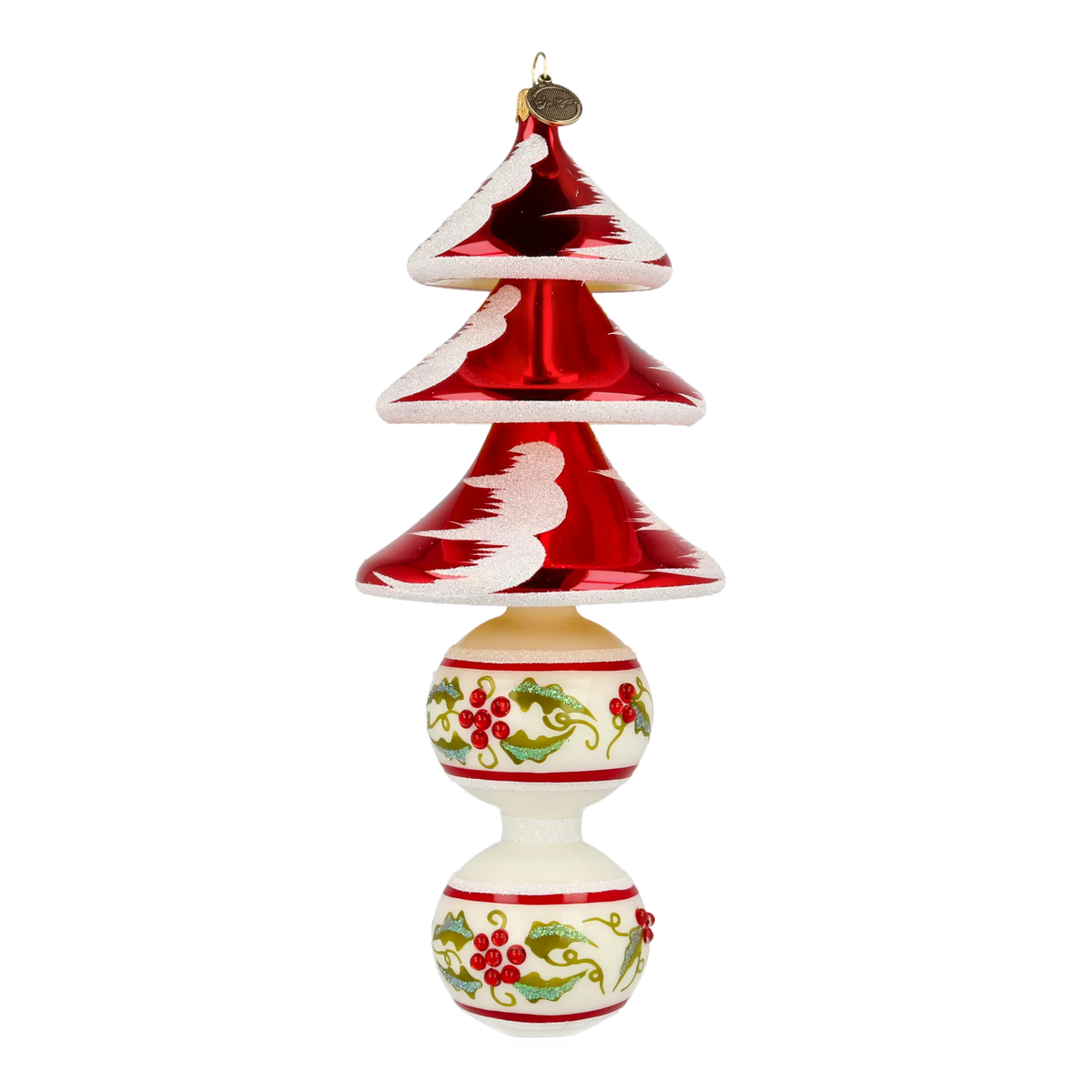 Ruby Frost Silence | Hand-Painted Glass Ornament | Blubom 2021-130