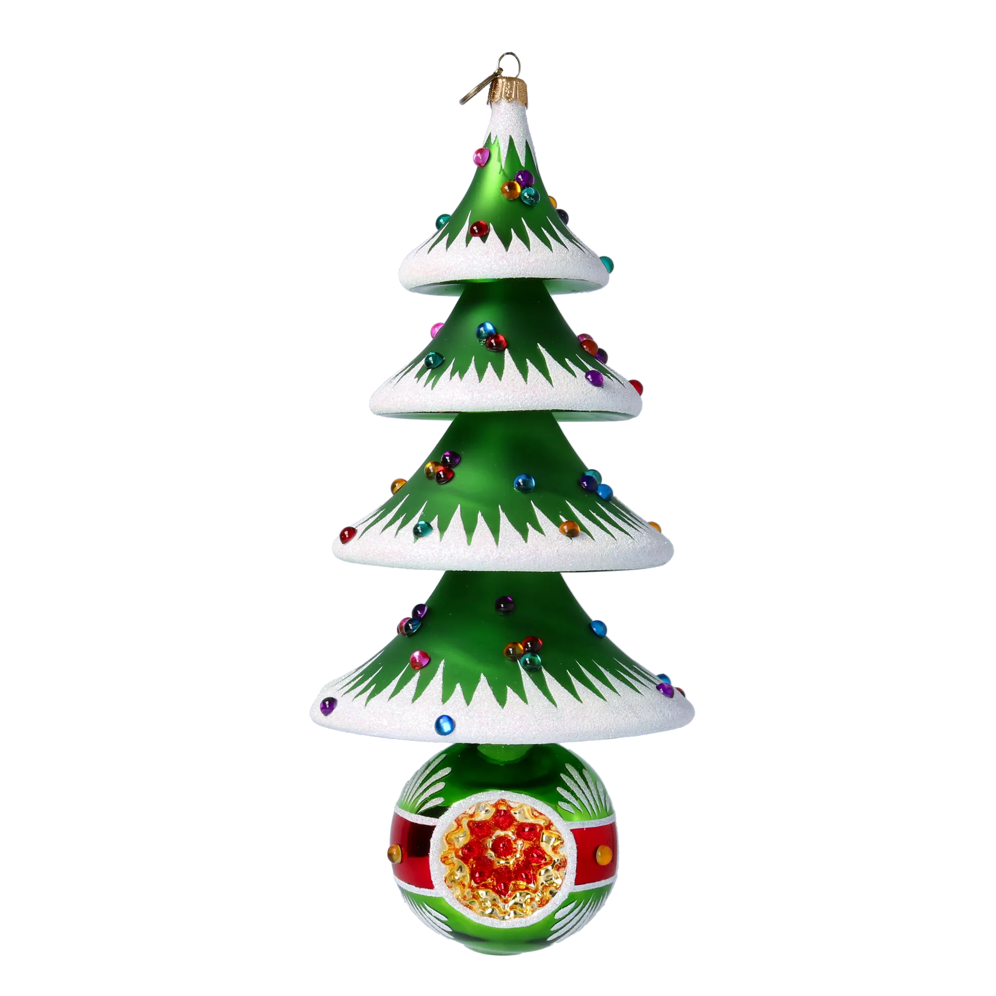 Evergreen Elegance Christmas Tree Handmade Glass Christmas ornament Glass Reflector Ornament 2021-132