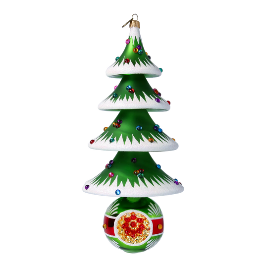 Evergreen Elegance Christmas Tree Handmade Glass Christmas ornament Glass Reflector Ornament 2021-132