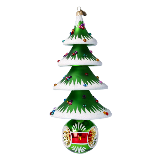 Evergreen Elegance Christmas Tree Handmade Glass Christmas ornament Glass Reflector Ornament 2021-132