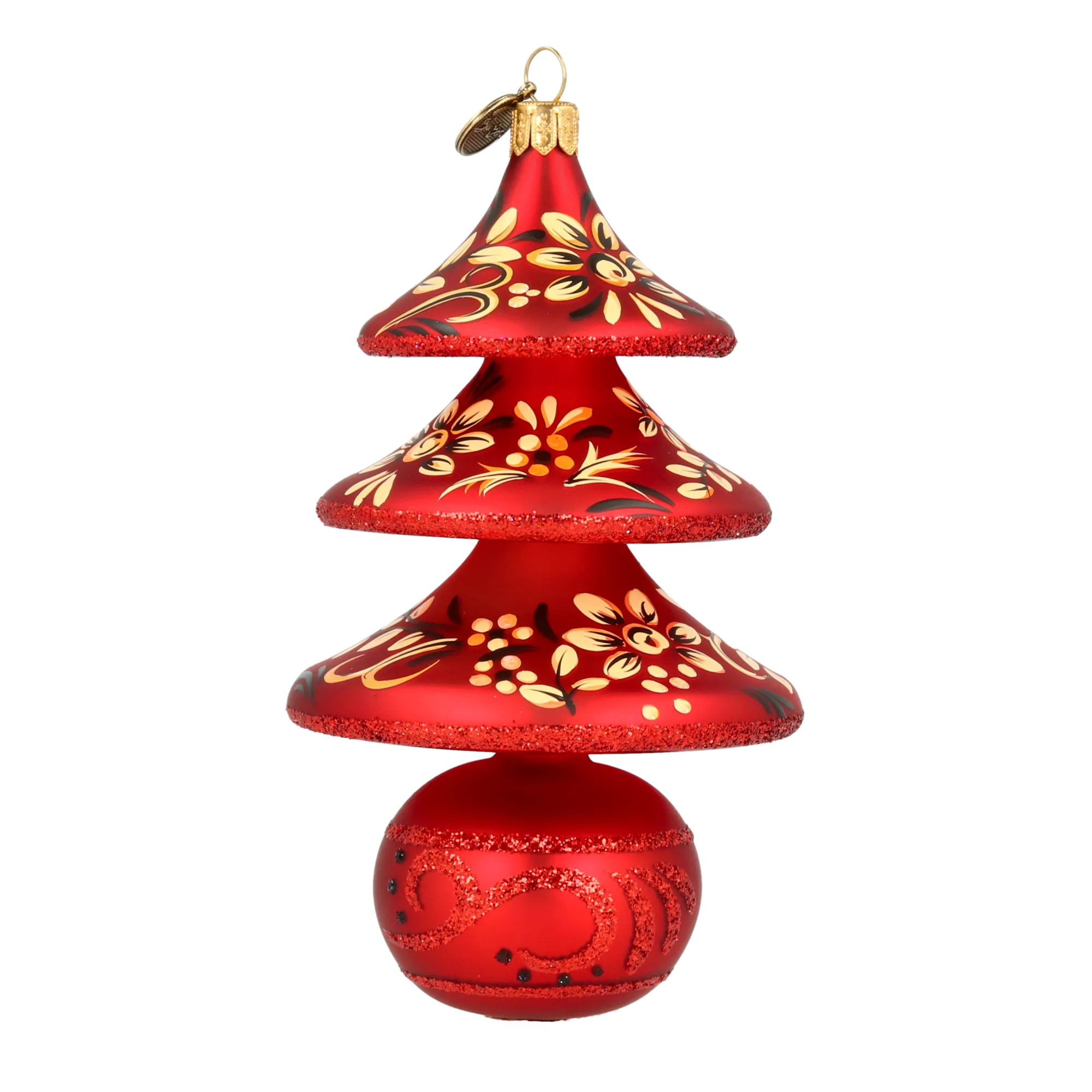 Midnight Folk Tree  Handmade Glass Christmas ornament 2021-133