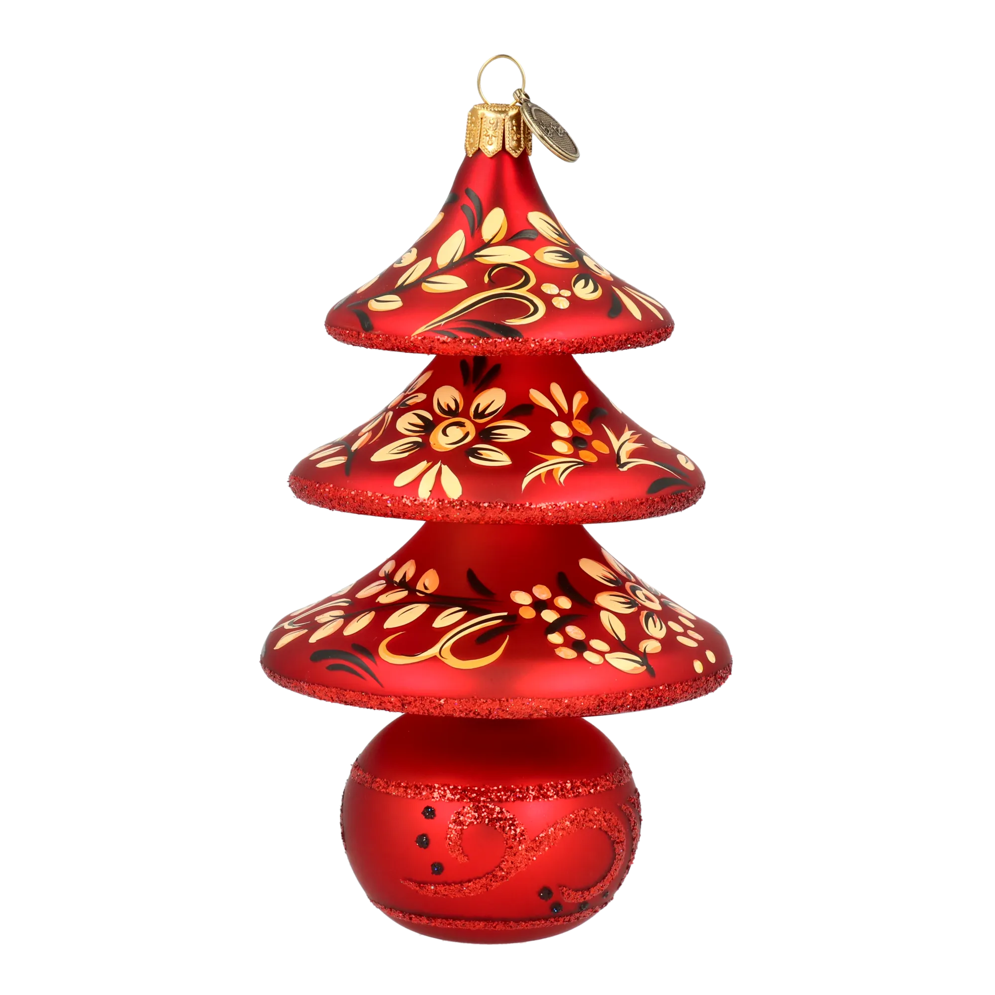 Midnight Folk Tree  Handmade Glass Christmas ornament 2021-133