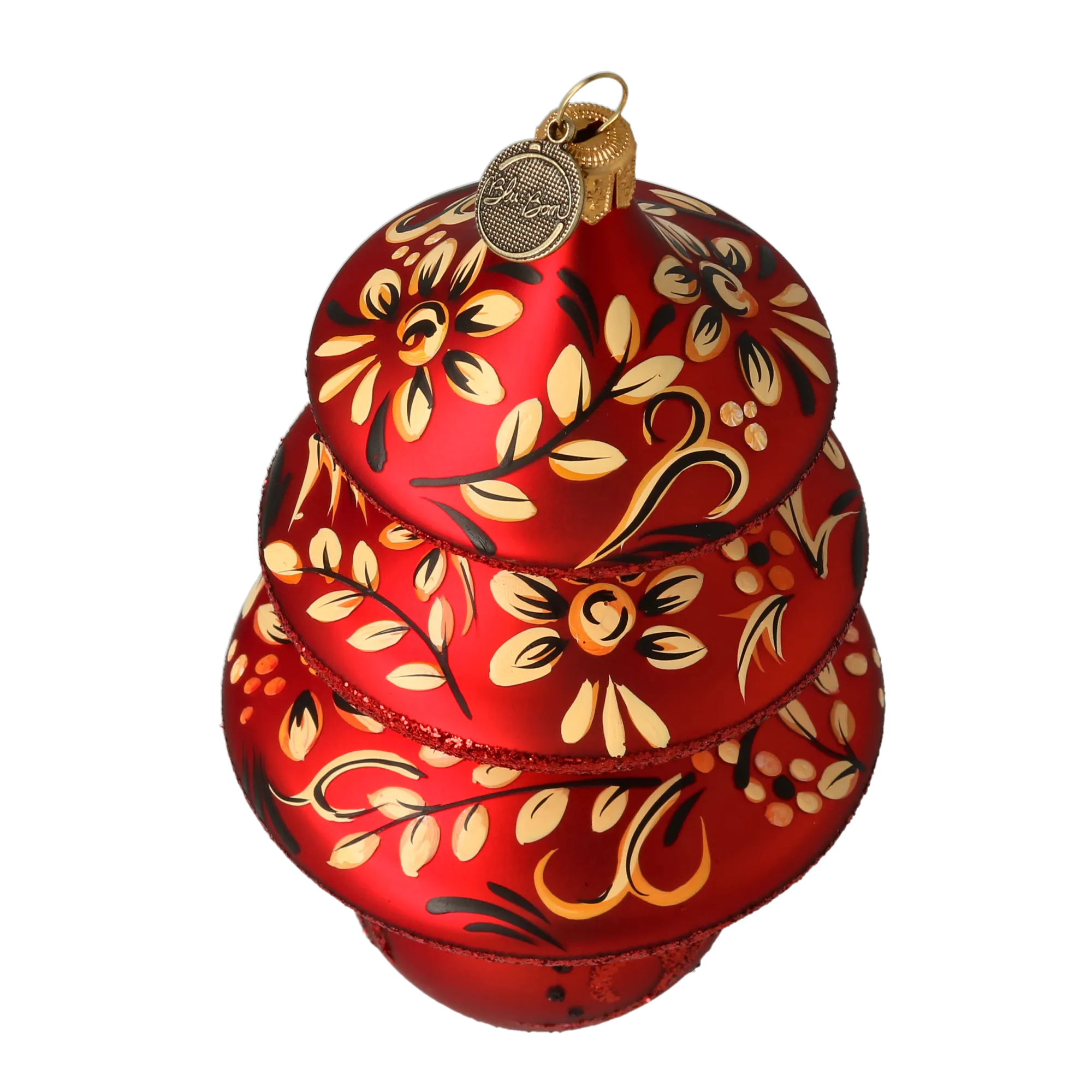 Midnight Folk Tree  Handmade Glass Christmas ornament 2021-133