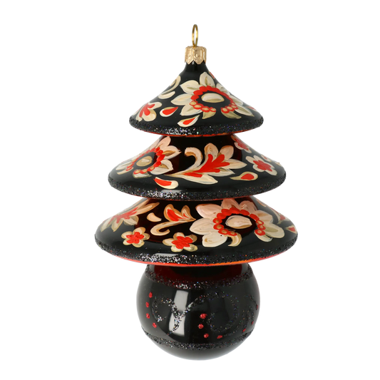 Midnight Bloom Tree Handmade Glass Christmas ornament 2021-134