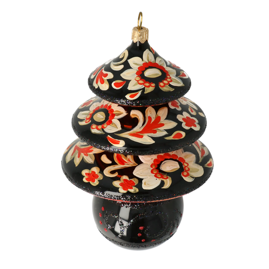 Midnight Bloom Tree Handmade Glass Christmas ornament 2021-134