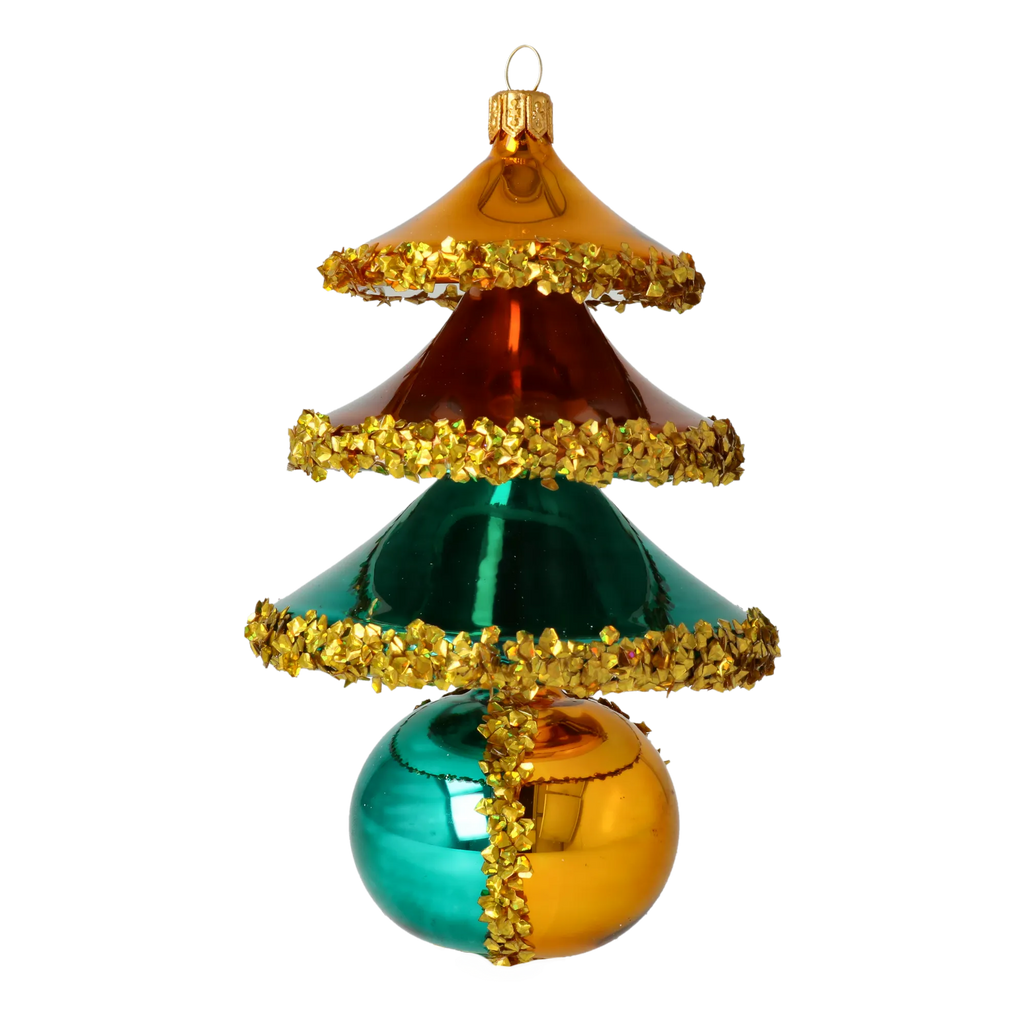 Gilded Bronze Resonance | Hand-Painted Glass Ornament | Blubom 2021-136