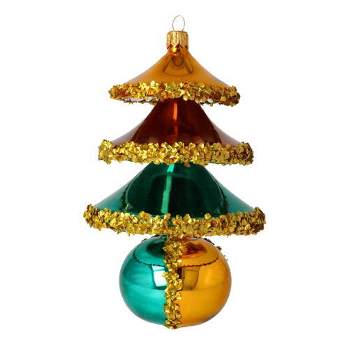 Gilded Bronze Resonance | Hand-Painted Glass Ornament | Blubom 2021-136