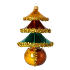 Gilded Bronze Resonance | Hand-Painted Glass Ornament | Blubom 2021-136