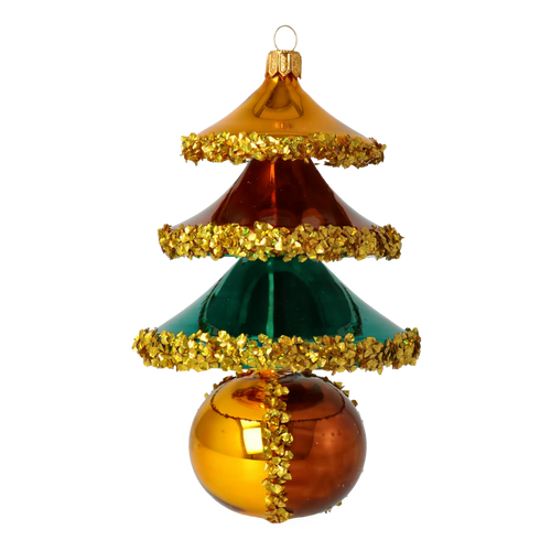 Gilded Bronze Resonance | Hand-Painted Glass Ornament | Blubom 2021-136