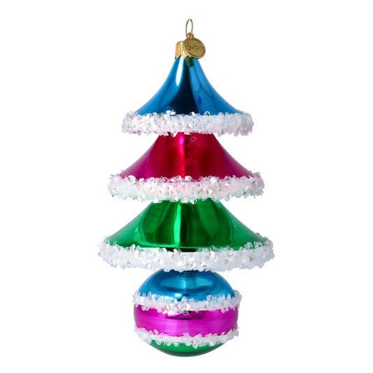 Frosted Candy Tree Handmade Glass Christmas ornament 2021-138
