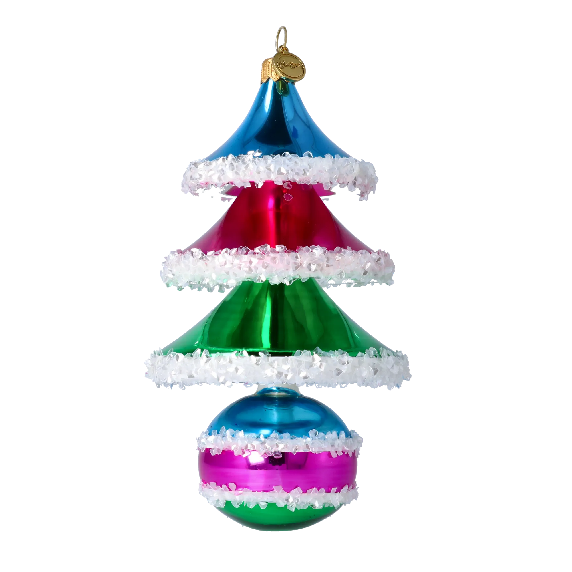 Frosted Candy Tree Handmade Glass Christmas ornament 2021-138