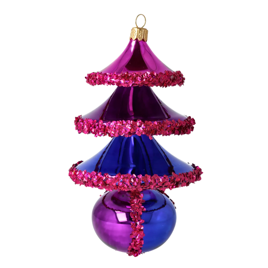 Twilight Carnival Tree Handmade Glass Christmas ornament 2021-139