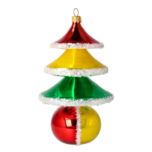 Festive Prism Tree Handmade Glass Christmas ornament 2021-141
