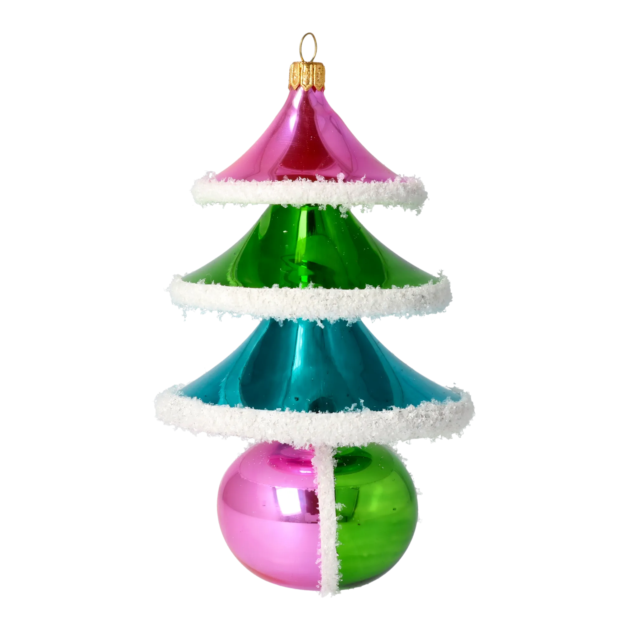 Sugar Frost Tree Handmade Glass Christmas ornament 2021-144