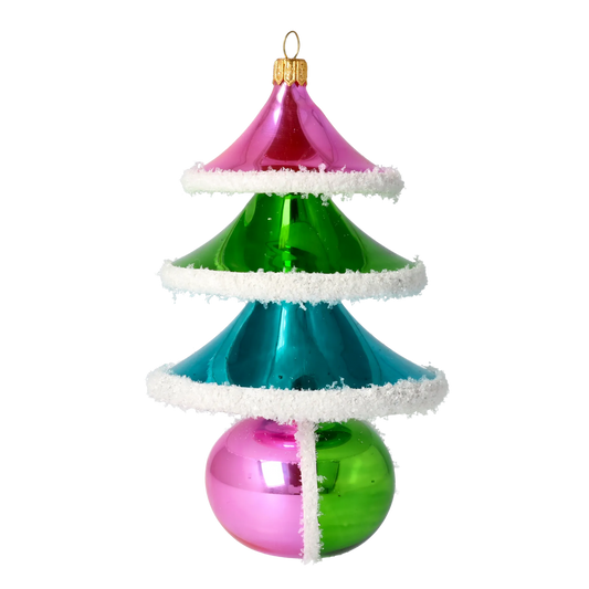 Sugar Frost Tree Handmade Glass Christmas ornament 2021-144