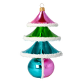 Load image into Gallery viewer, Sugar Frost Tree Handmade Glass Christmas ornament 2021-144
