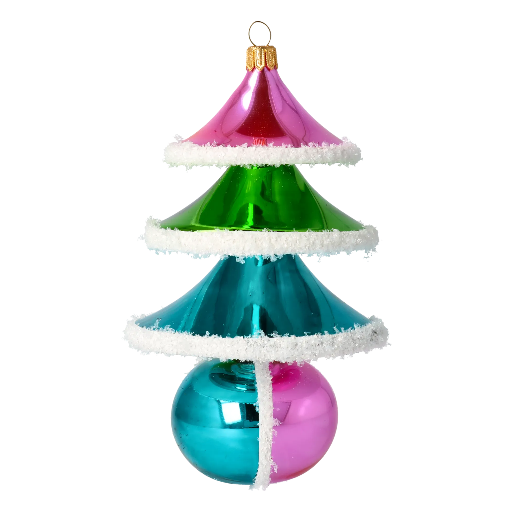 Sugar Frost Tree Handmade Glass Christmas ornament 2021-144